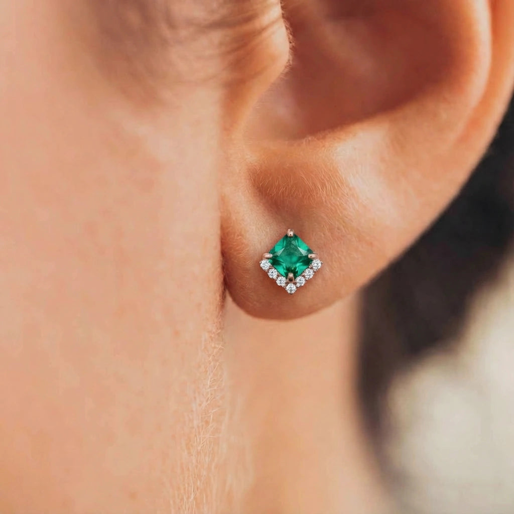 Stud Earrings - Vertex by Elysia , ultra-light pure titanium for all-day comfort, shower-safe and sweat-proof.