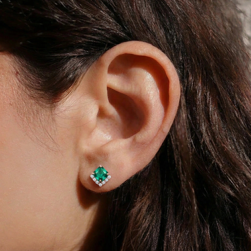 Stud Earrings - Vertex by Elysia , ultra-light pure titanium for all-day comfort, shower-safe and sweat-proof.