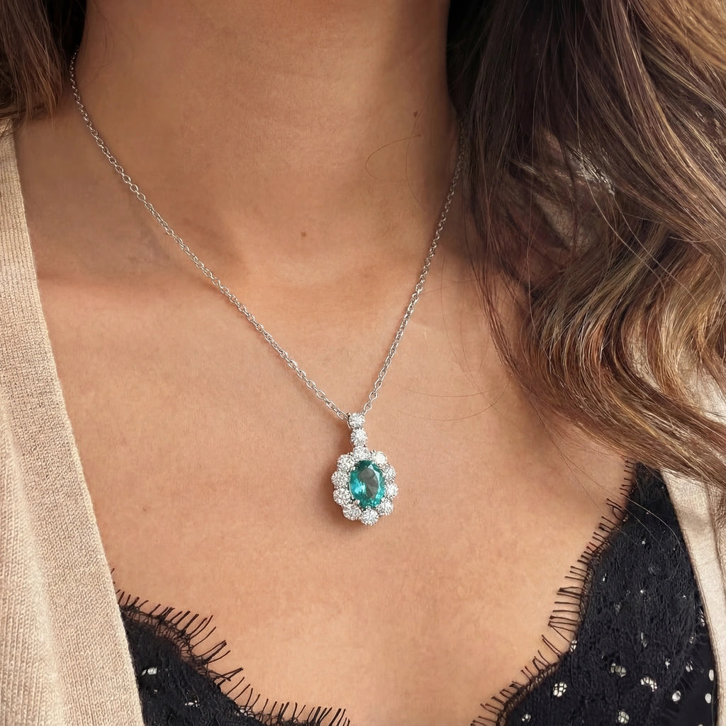 Pendant Necklace - Flora by Elysia , ultra-light pure titanium for all-day comfort, shower-safe and sweat-proof.