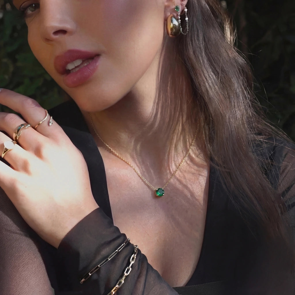 Pendant Necklace - Vesta by Elysia , ultra-light pure titanium for all-day comfort, shower-safe and sweat-proof.