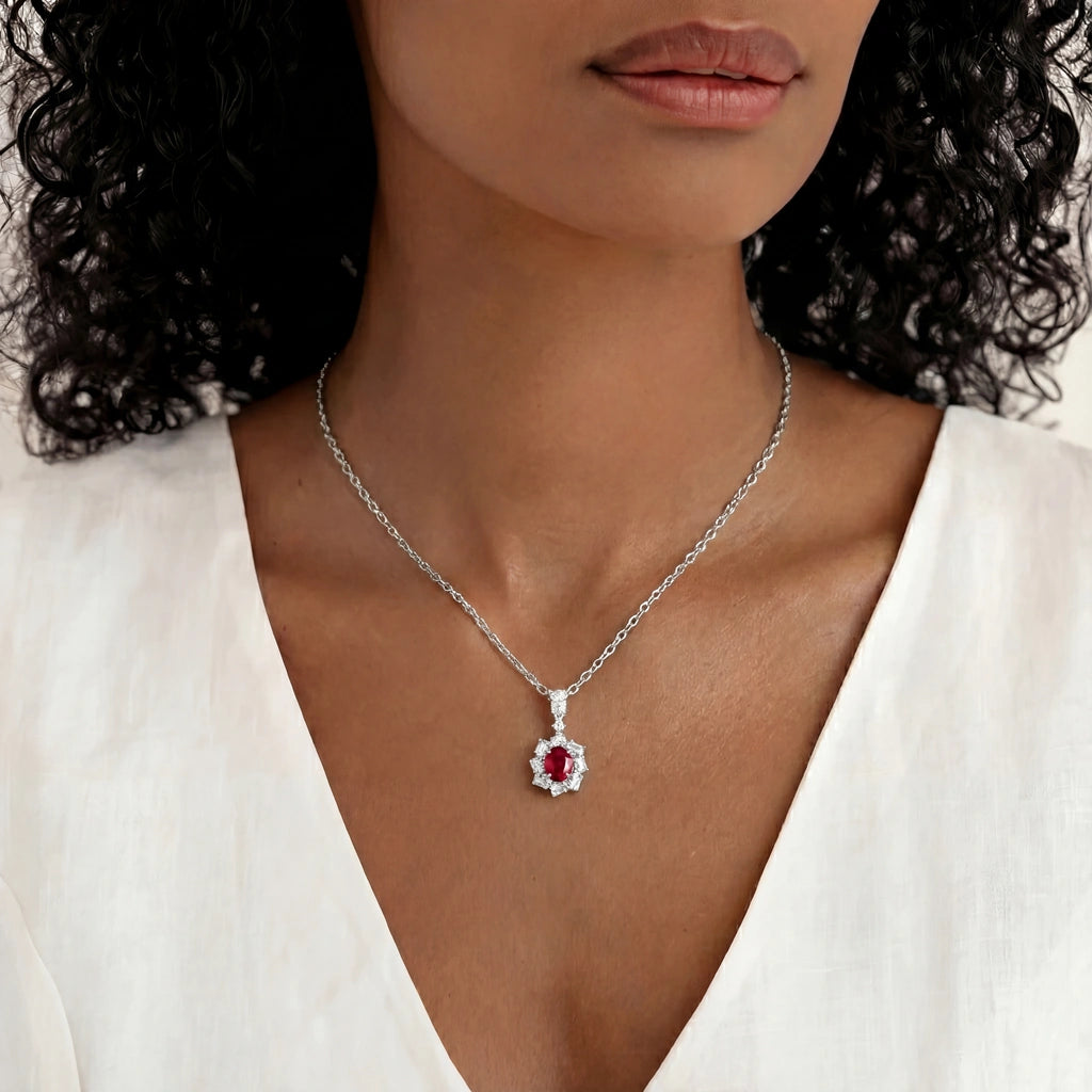 Pendant Necklace - Luna by Elysia , ultra-light pure titanium for all-day comfort, shower-safe and sweat-proof.