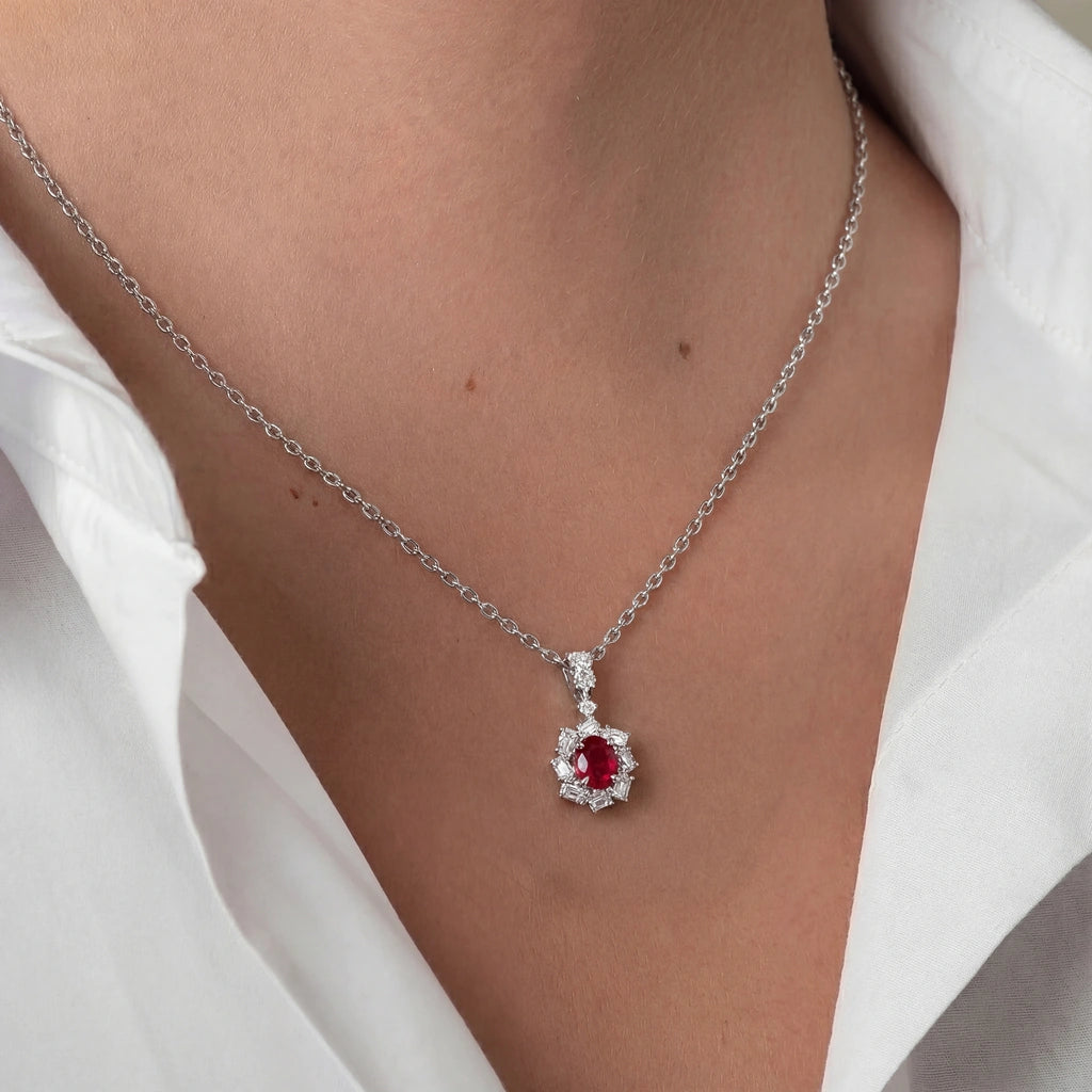 Pendant Necklace - Luna by Elysia , ultra-light pure titanium for all-day comfort, shower-safe and sweat-proof.