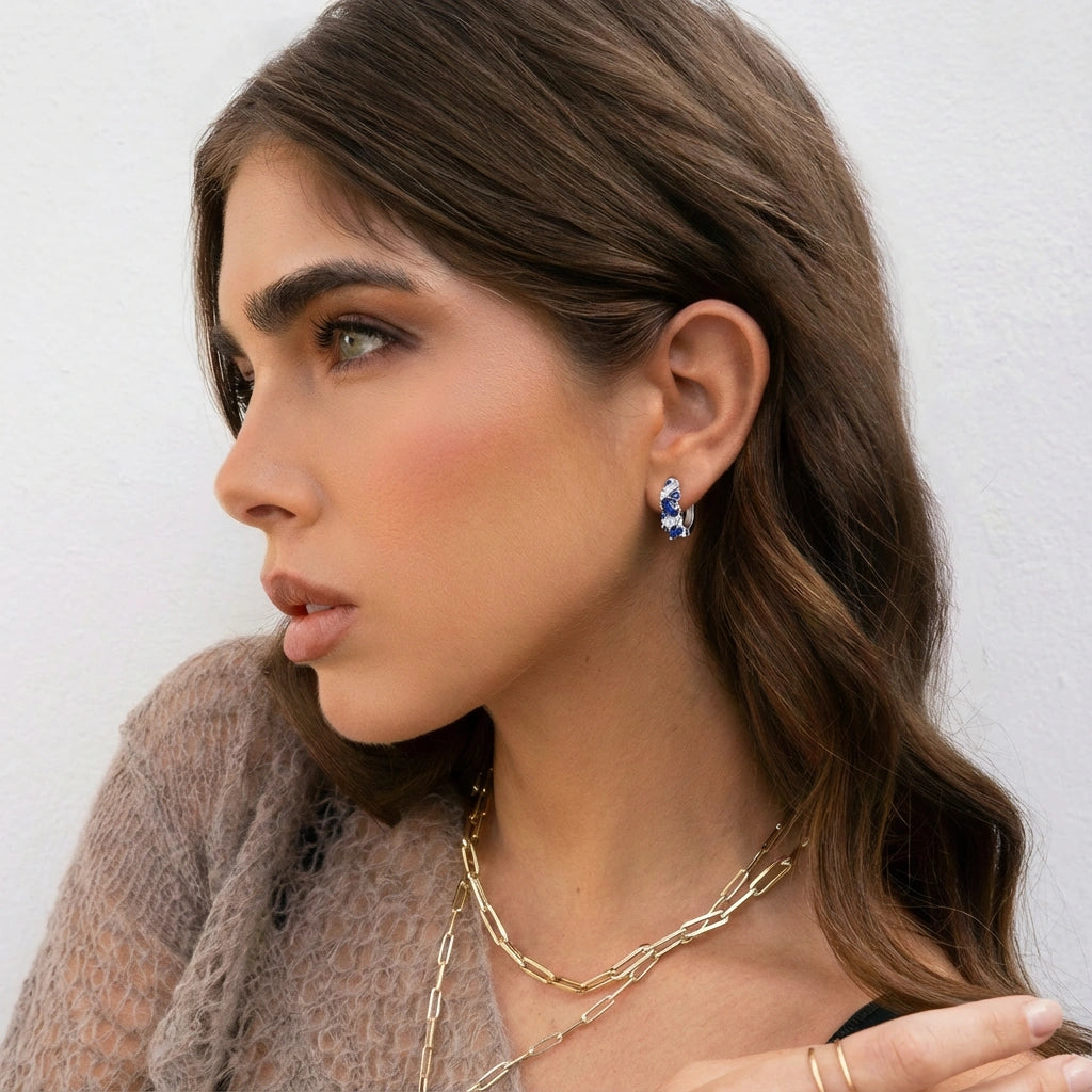 Hoop Earrings - Mosaic by Elysia , ultra-light pure titanium for all-day comfort, shower-safe and sweat-proof.