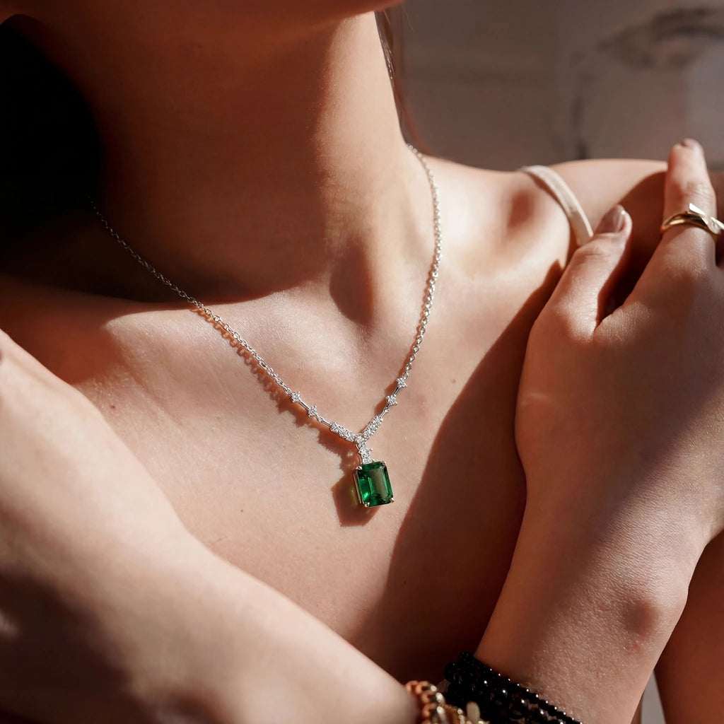 Pendant Necklace - Vector by Elysia , ultra-light pure titanium for all-day comfort, shower-safe and sweat-proof.