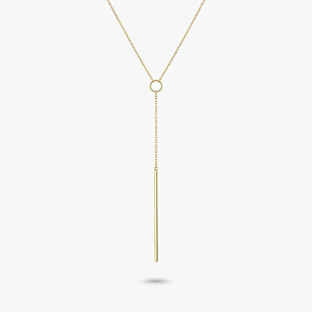 Lariat Necklace - Axis by Elysia , ultra-light pure titanium for all-day comfort, shower-safe and sweat-proof.