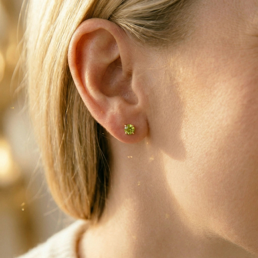 18K Gold-plated Titanium Birthstone Stud Earrings