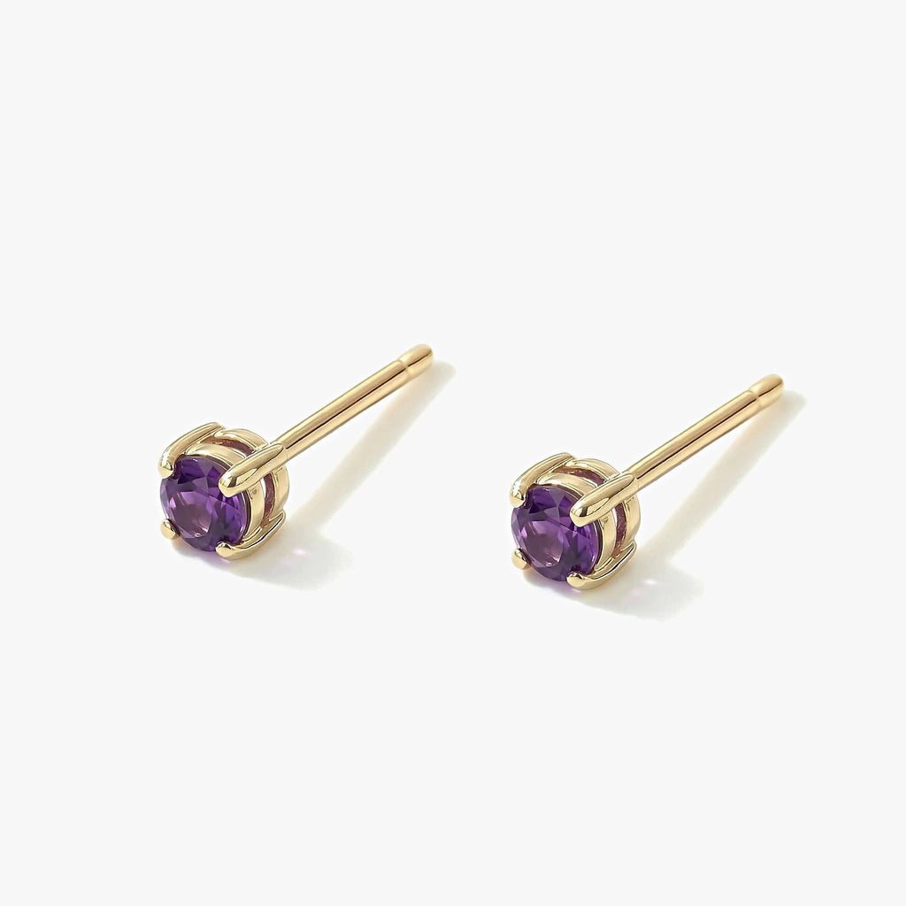 18K Gold-plated Titanium Birthstone Stud Earrings