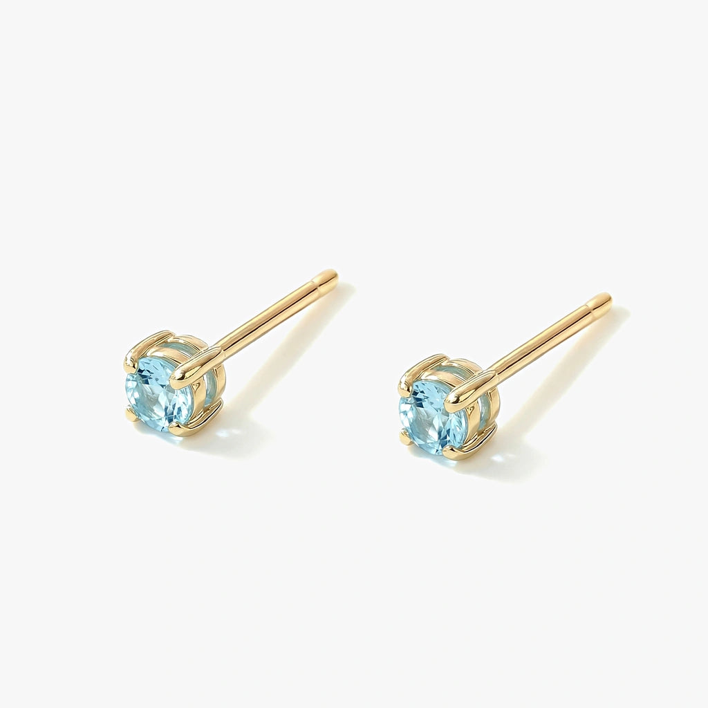 18K Gold-plated Titanium Birthstone Stud Earrings