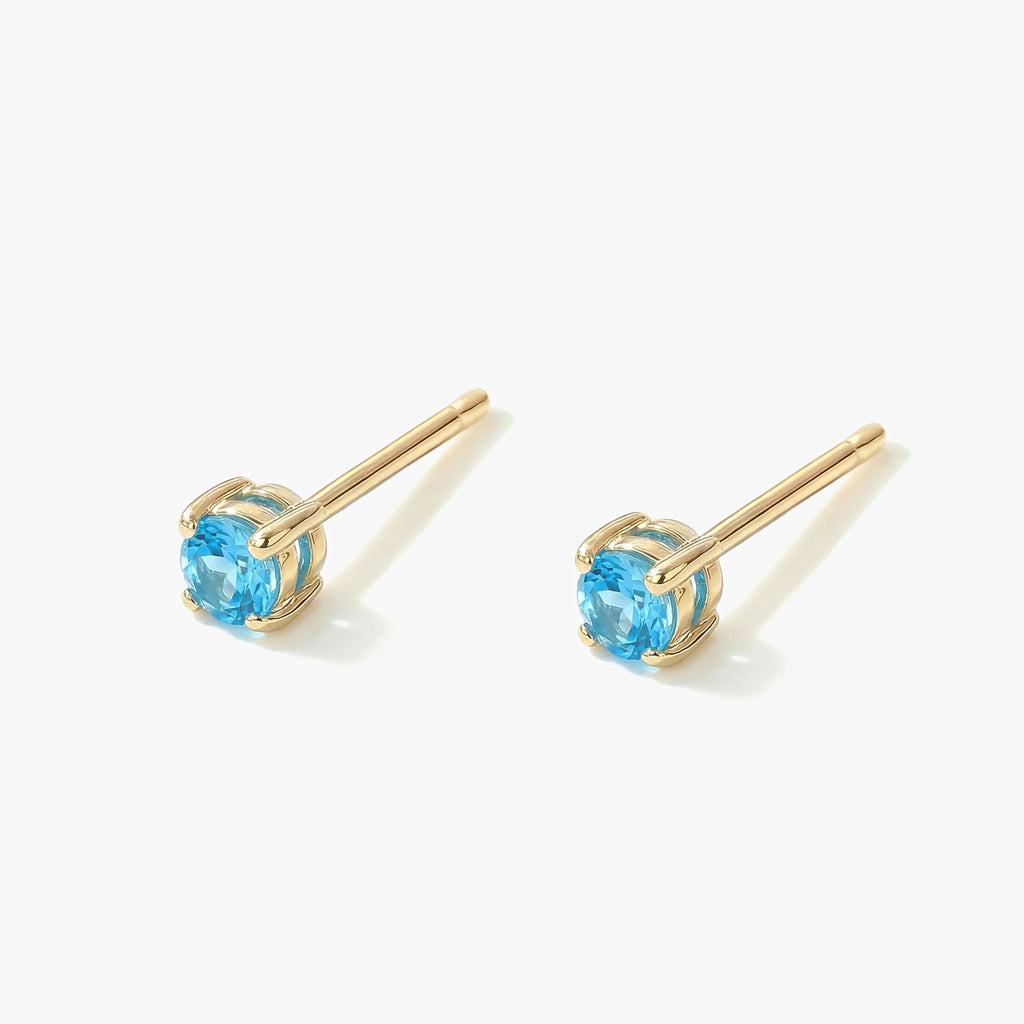 18K Gold-plated Titanium Birthstone Stud Earrings