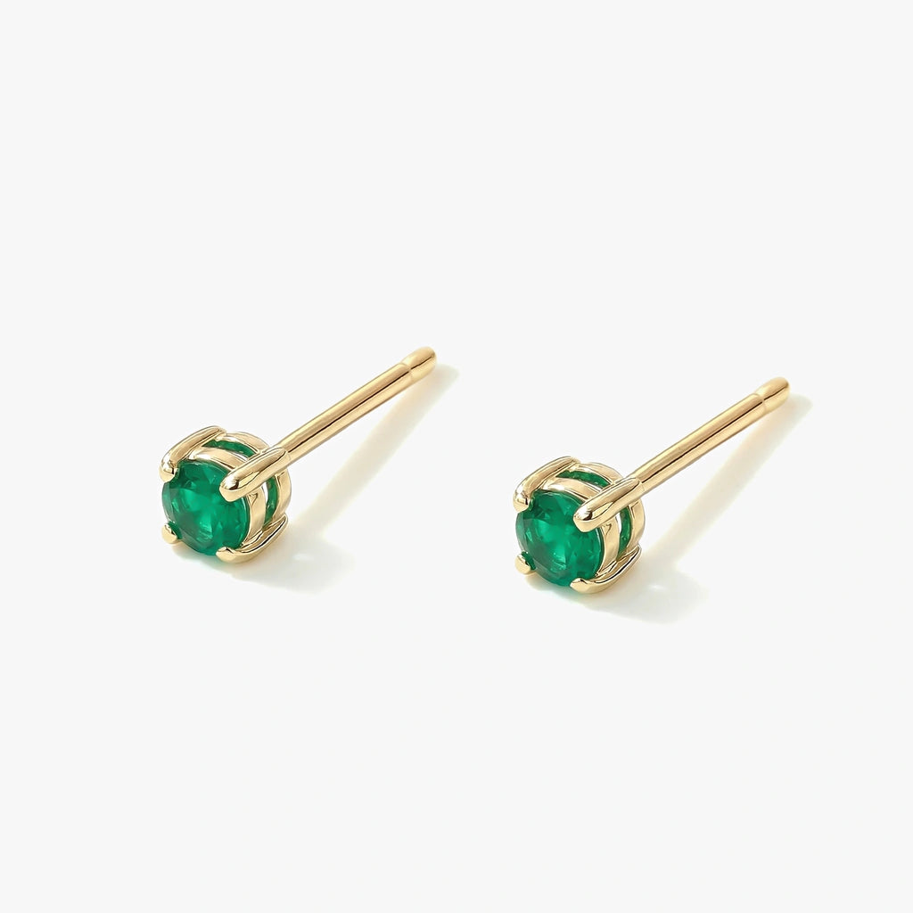 18K Gold-plated Titanium Birthstone Stud Earrings