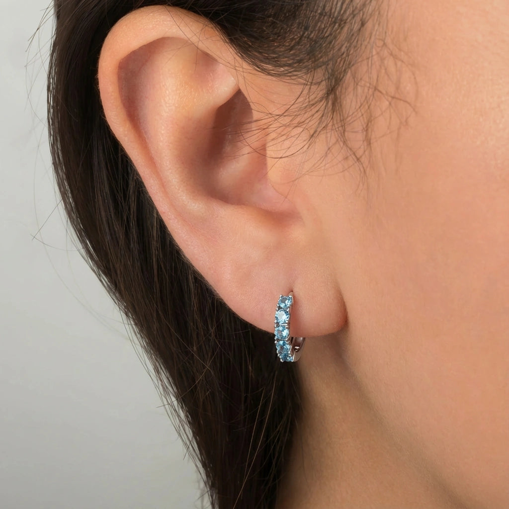 Hoop Earrings - Bluecrest by Elysia , ultra-light pure titanium for all-day comfort, shower-safe and sweat-proof.