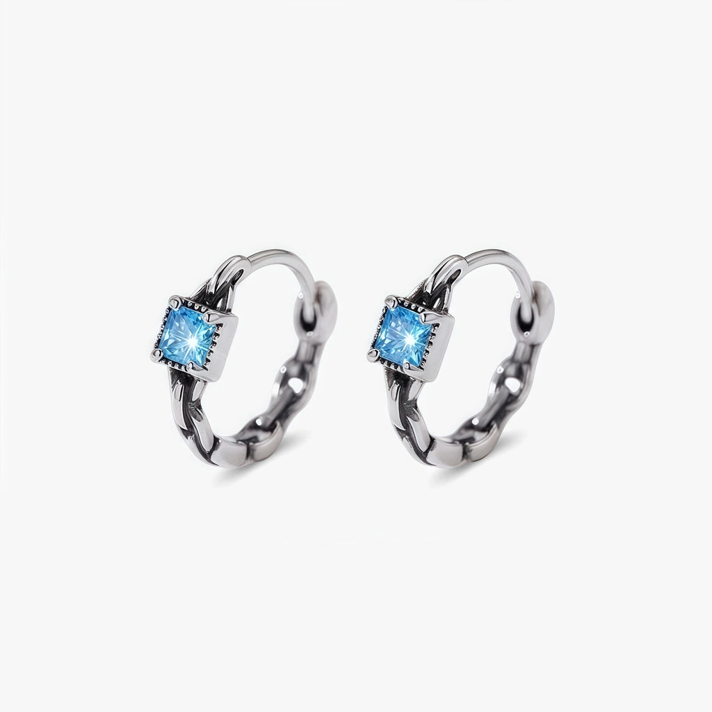 Hoop Earrings - Blueflare by Elysia , ultra-light pure titanium for all-day comfort, shower-safe and sweat-proof.