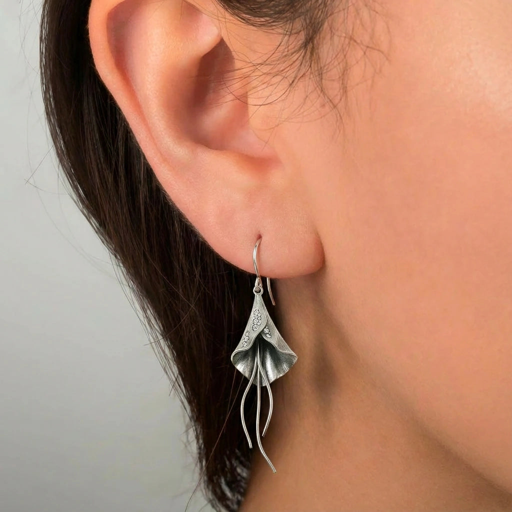 Drop Earrings - Calla by Elysia , ultra-light pure titanium for all-day comfort, shower-safe and sweat-proof.
