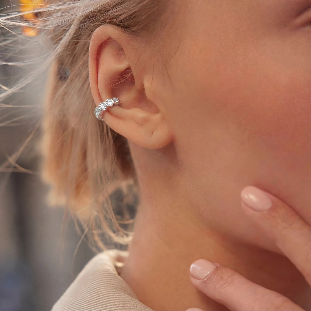 Ear Cuffs - Cosmos by Elysia , ultra-light pure titanium for all-day comfort, shower-safe and sweat-proof.