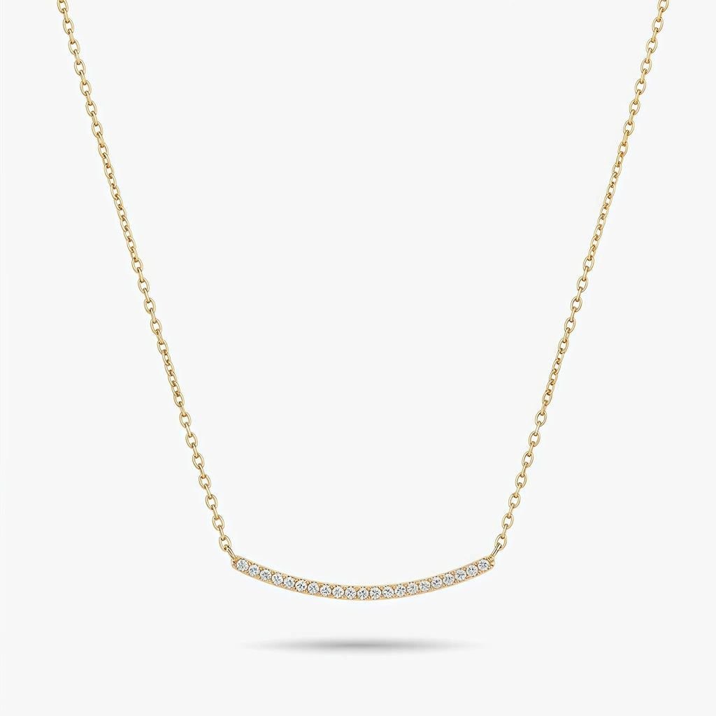 Station Necklace - Crescent by Elysia , ultra-light pure titanium for all-day comfort, shower-safe and sweat-proof.