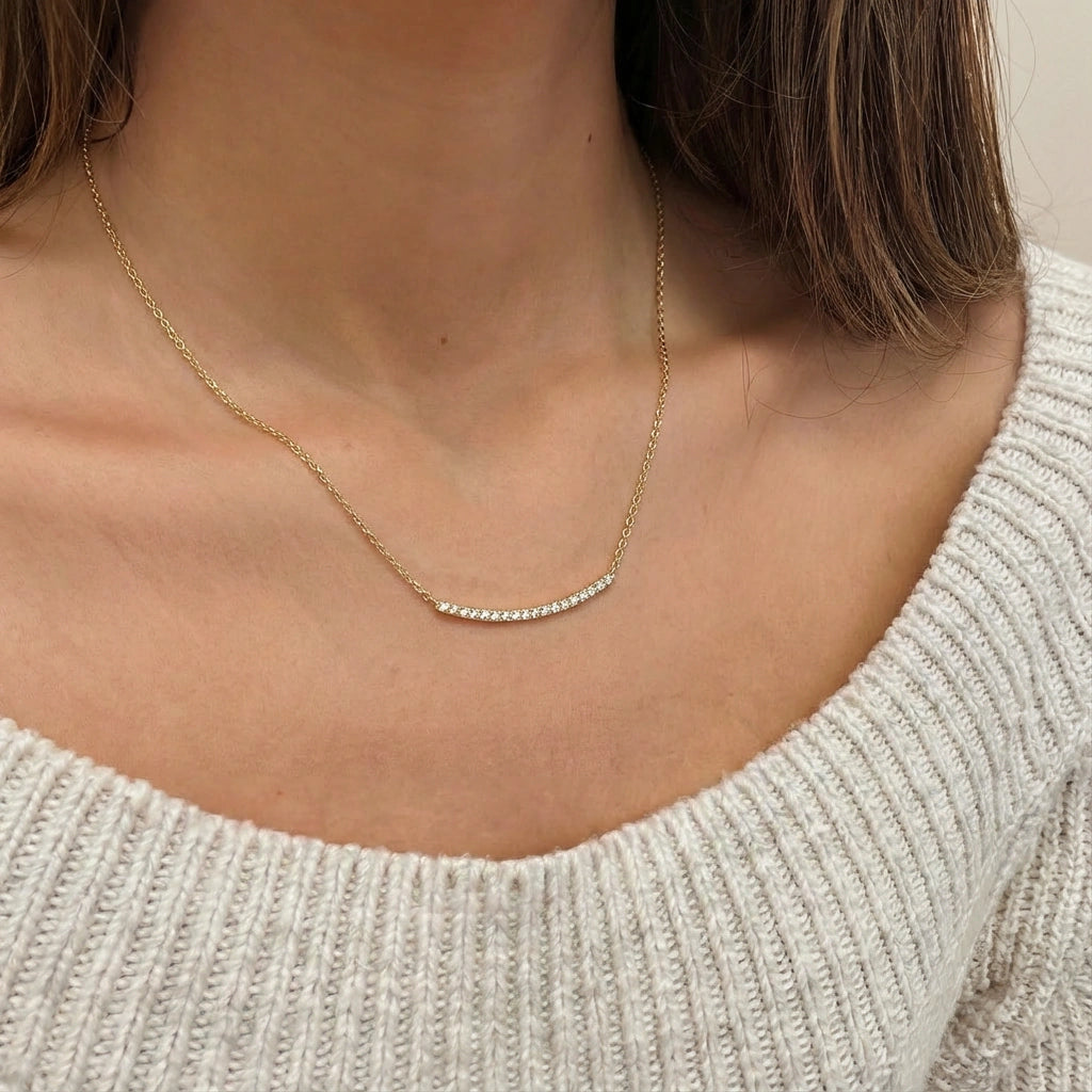 Station Necklace - Crescent