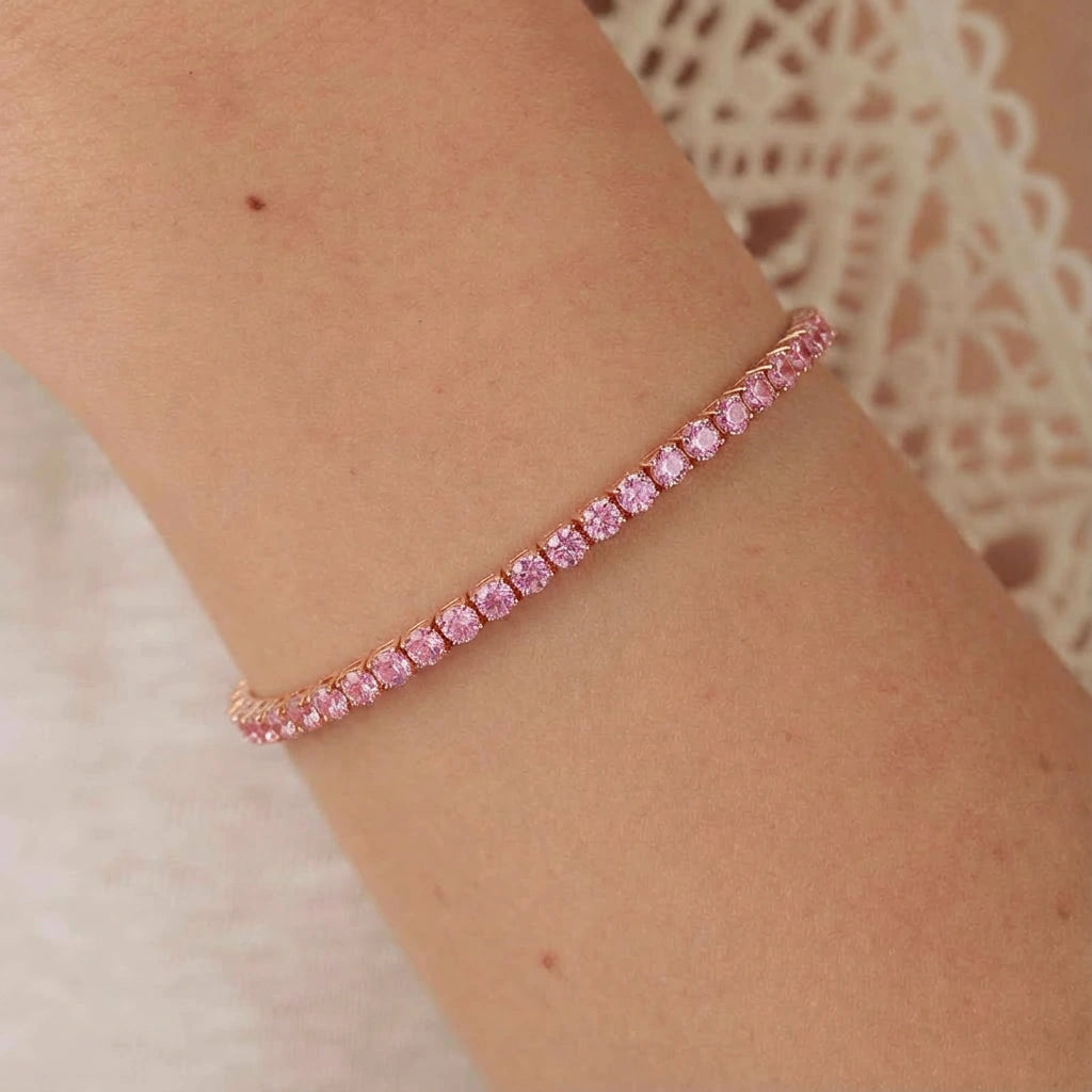 Tennis Bracelet - Dawn by Elysia , ultra-light pure titanium for all-day comfort, shower-safe and sweat-proof.