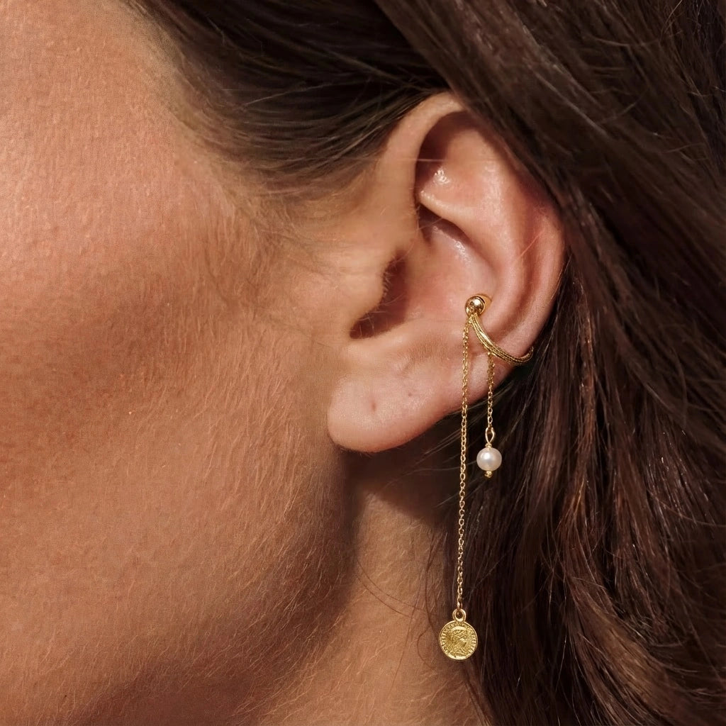 Ear Cuffs - Elara by Elysia , ultra-light pure titanium for all-day comfort, shower-safe and sweat-proof.
