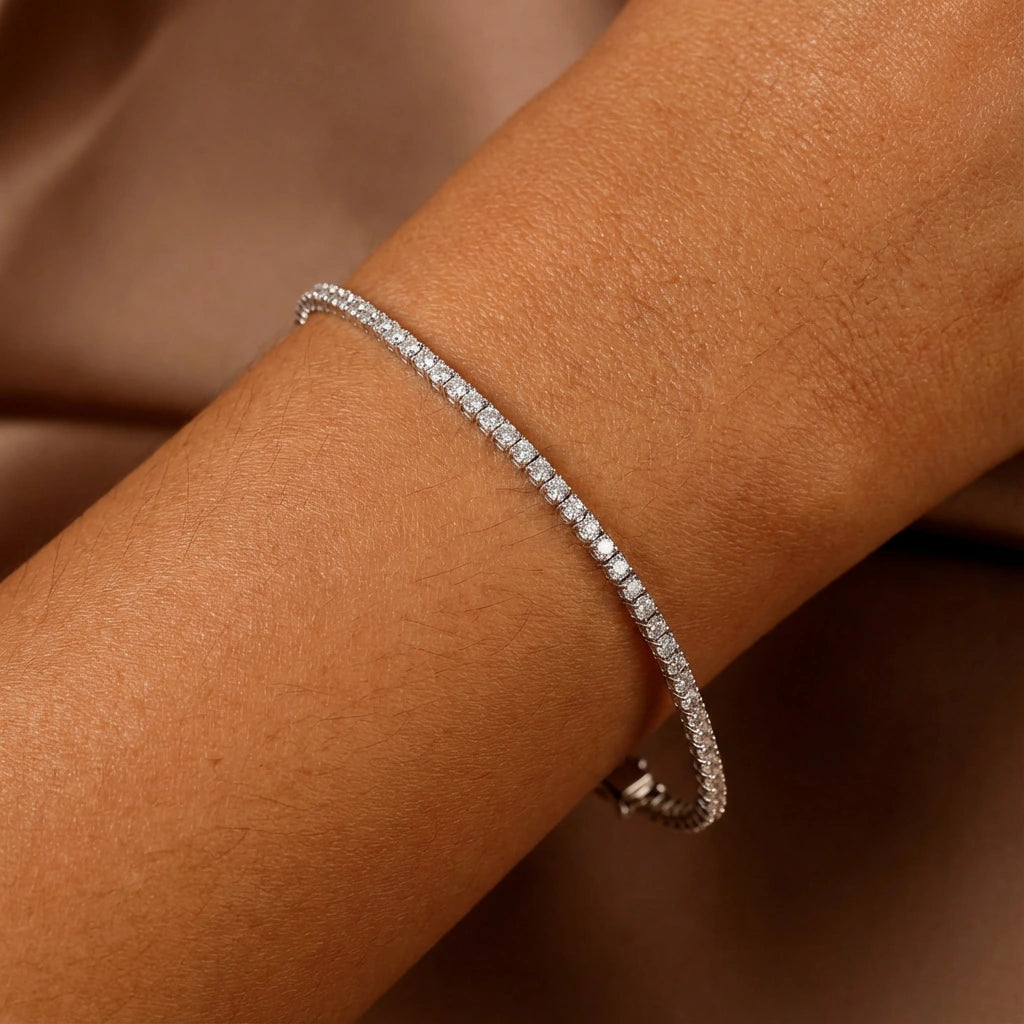 Tennis Bracelet - Gleam by Elysia , ultra-light pure titanium for all-day comfort, shower-safe and sweat-proof.