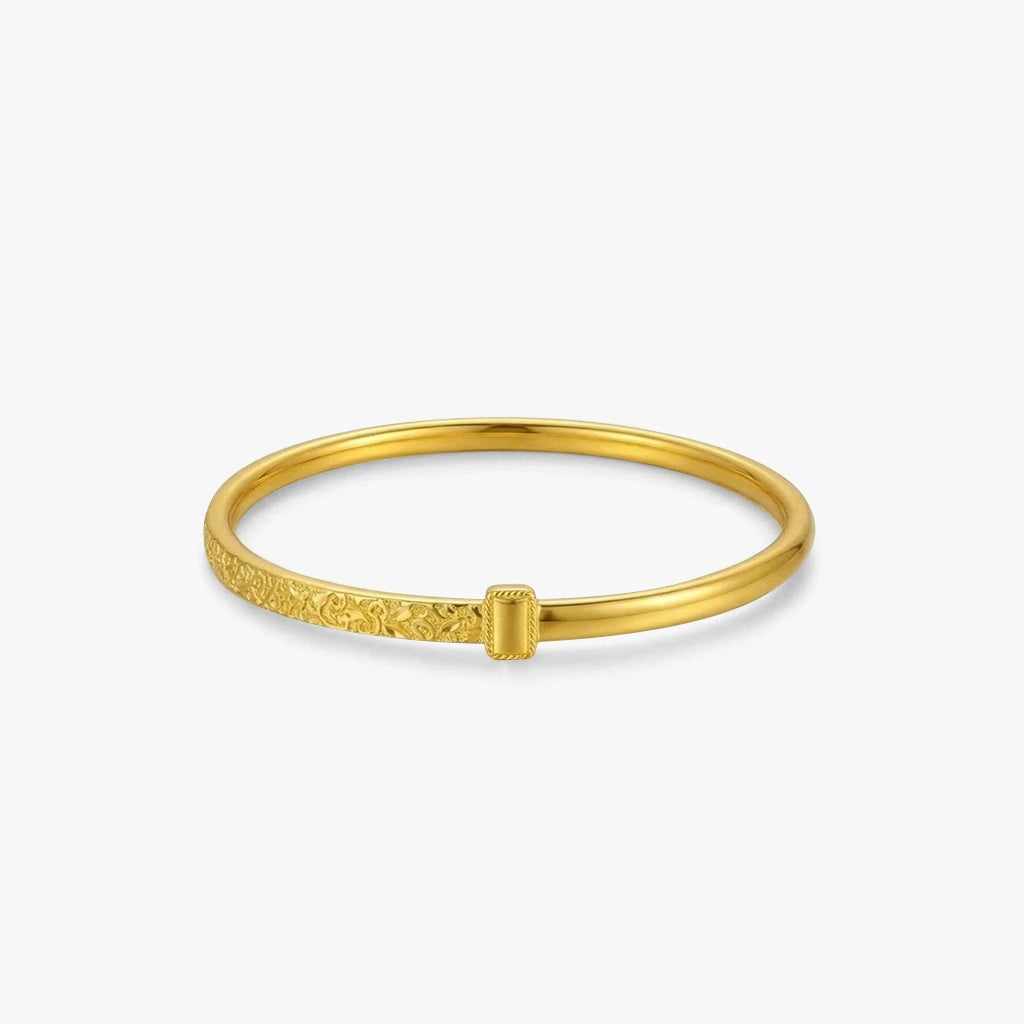 Bangle Bracelet - Golden Ivy by Elysia , ultra-light pure titanium for all-day comfort, shower-safe and sweat-proof.