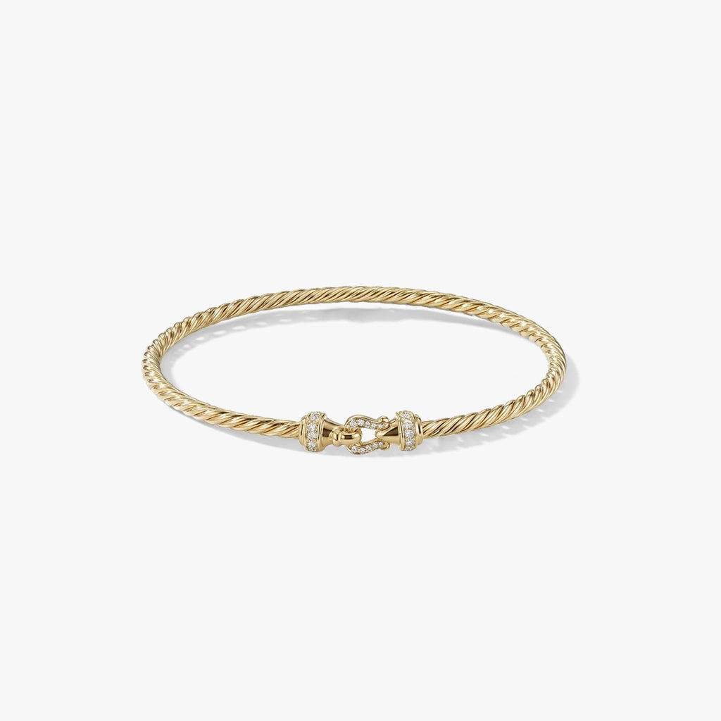 Bangle Bracelet - Golden Shore by Elysia , ultra-light pure titanium for all-day comfort, shower-safe and sweat-proof.