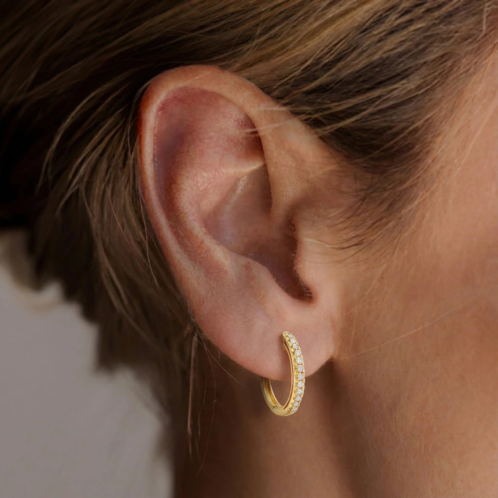 Hoop Earrings - Horizon by Elysia , ultra-light pure titanium for all-day comfort, shower-safe and sweat-proof.