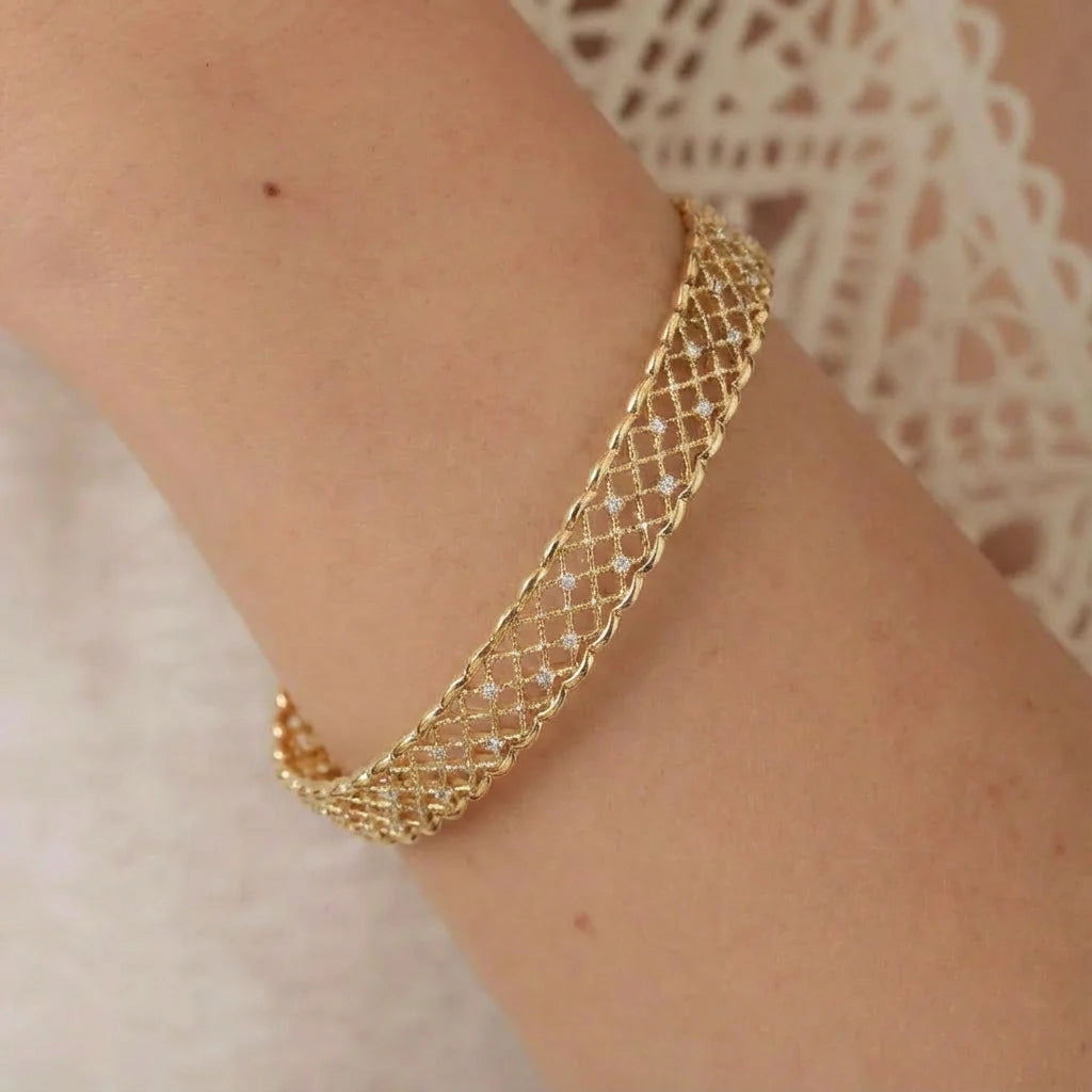 Bangle Bracelet - Lattice Glow