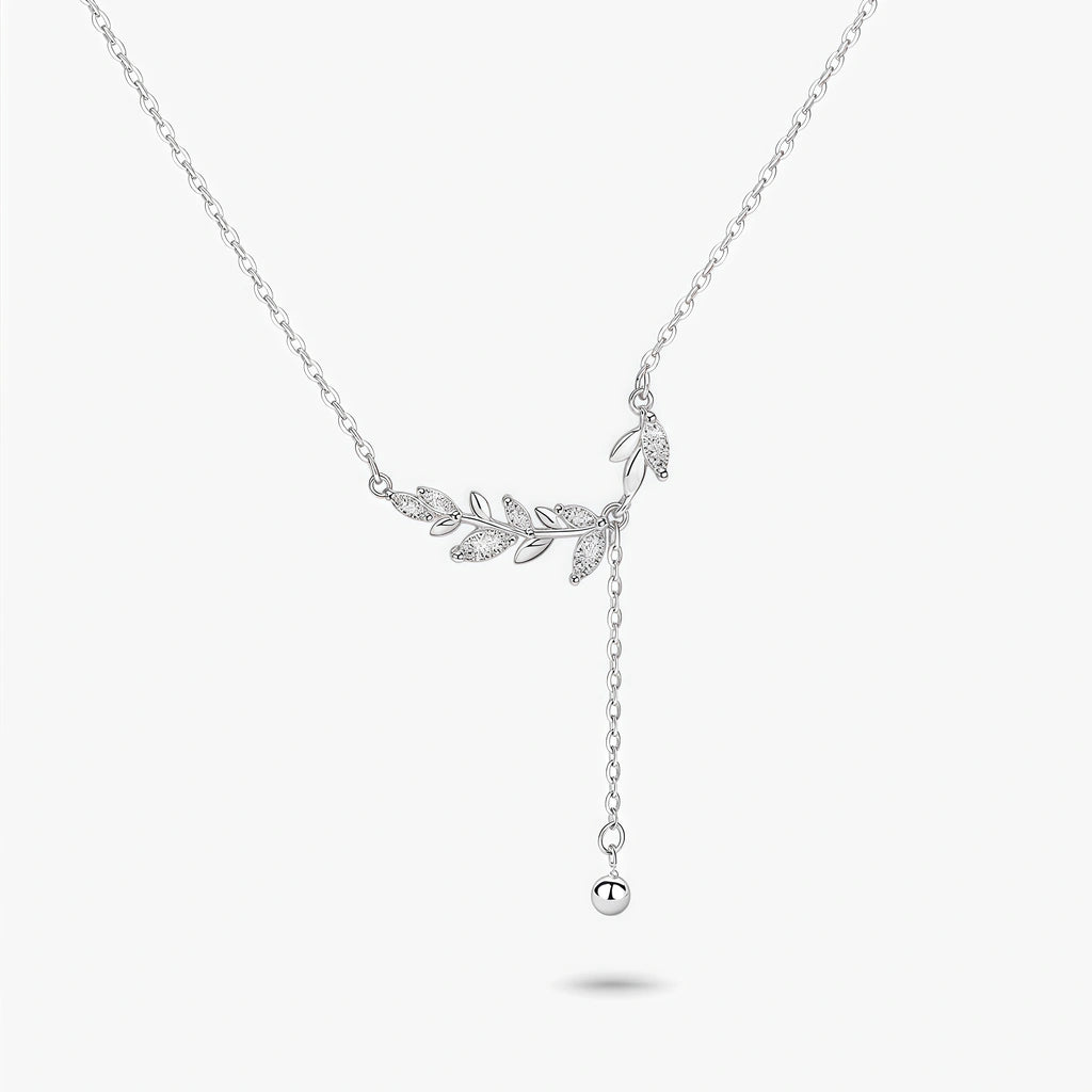 Station Necklace - Laurel by Elysia , ultra-light pure titanium for all-day comfort, shower-safe and sweat-proof.