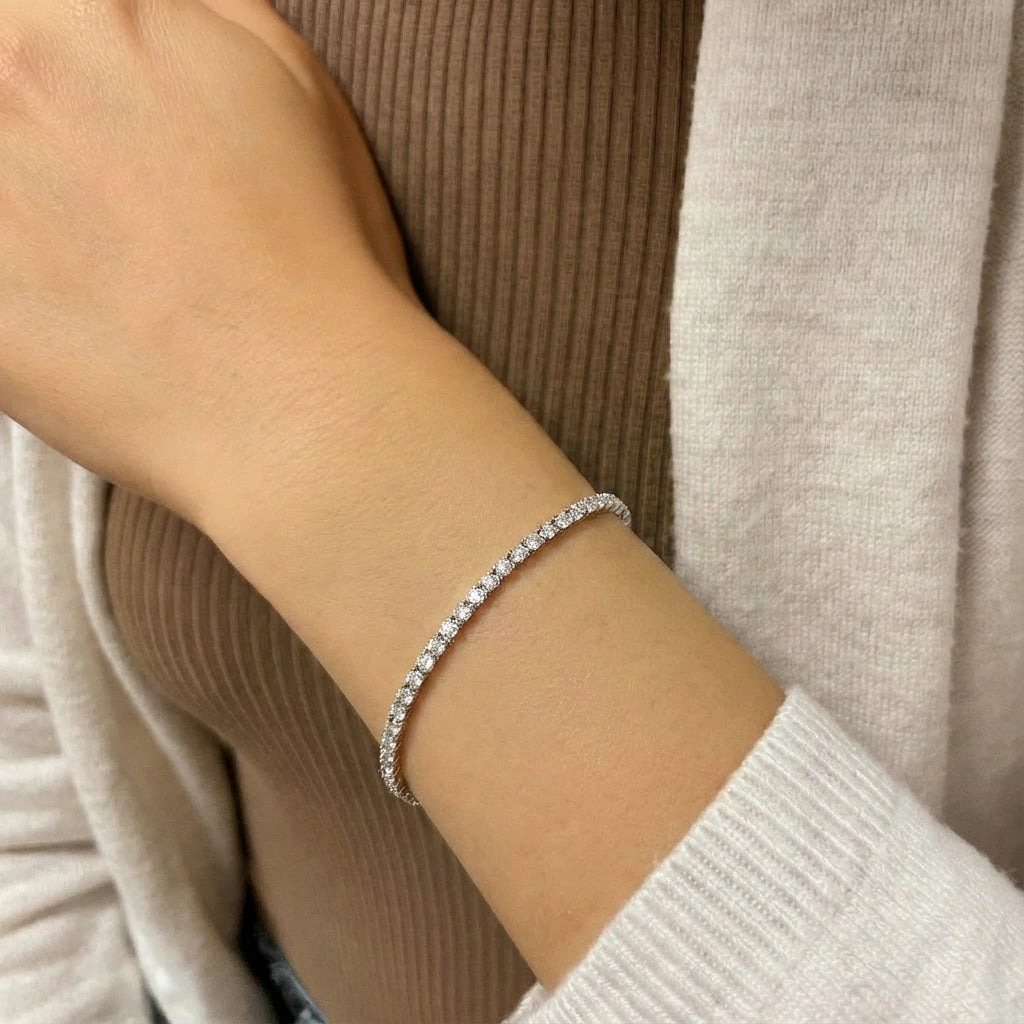 Tennis Bracelet - Lina by Elysia , ultra-light pure titanium for all-day comfort, shower-safe and sweat-proof.