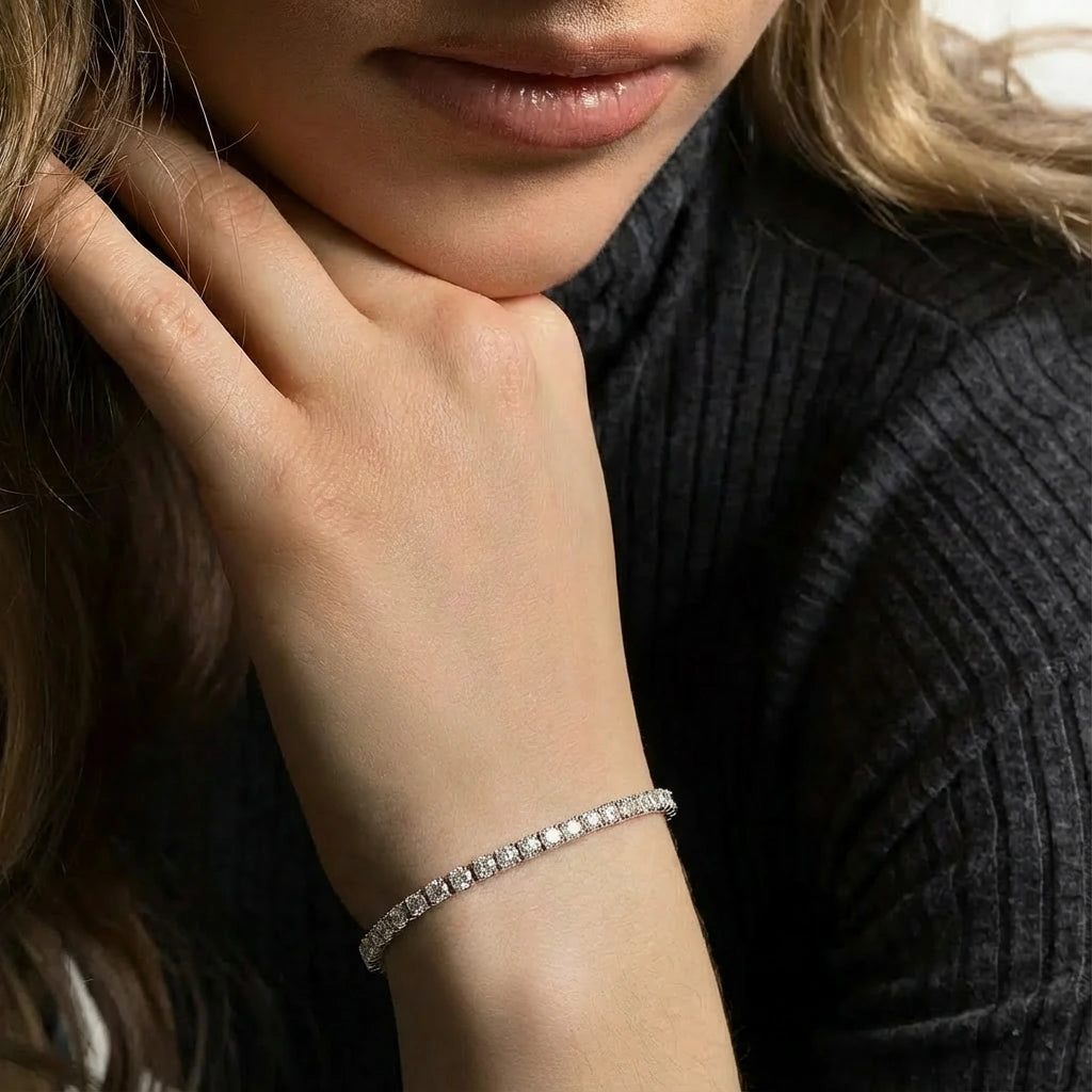 Tennis Bracelet - Luma by Elysia , ultra-light pure titanium for all-day comfort, shower-safe and sweat-proof.