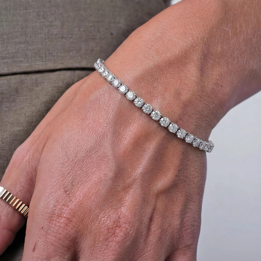 Tennis Bracelet - Lumora by Elysia , ultra-light pure titanium for all-day comfort, shower-safe and sweat-proof.
