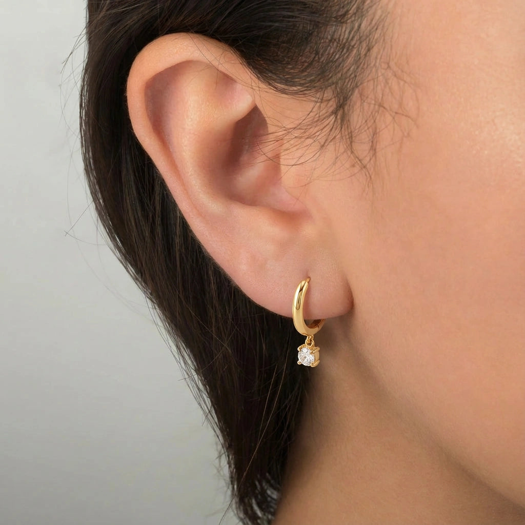 Hoop Earrings - Lunella by Elysia , ultra-light pure titanium for all-day comfort, shower-safe and sweat-proof.