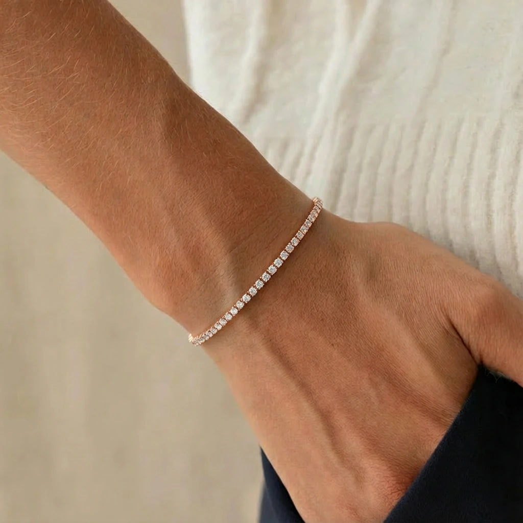 Tennis Bracelet - Lustra by Elysia , ultra-light pure titanium for all-day comfort, shower-safe and sweat-proof.
