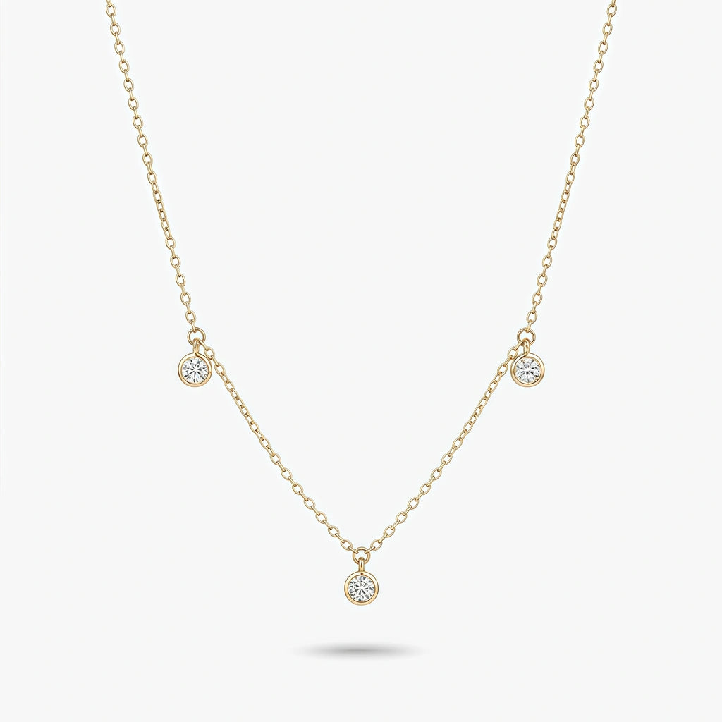 Station Necklace - Lyra by Elysia , ultra-light pure titanium for all-day comfort, shower-safe and sweat-proof.