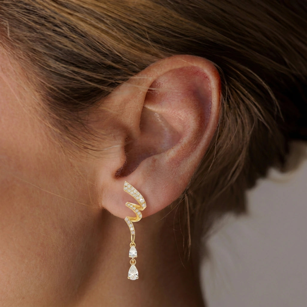 Drop Earrings - Lyric by Elysia , ultra-light pure titanium for all-day comfort, shower-safe and sweat-proof.