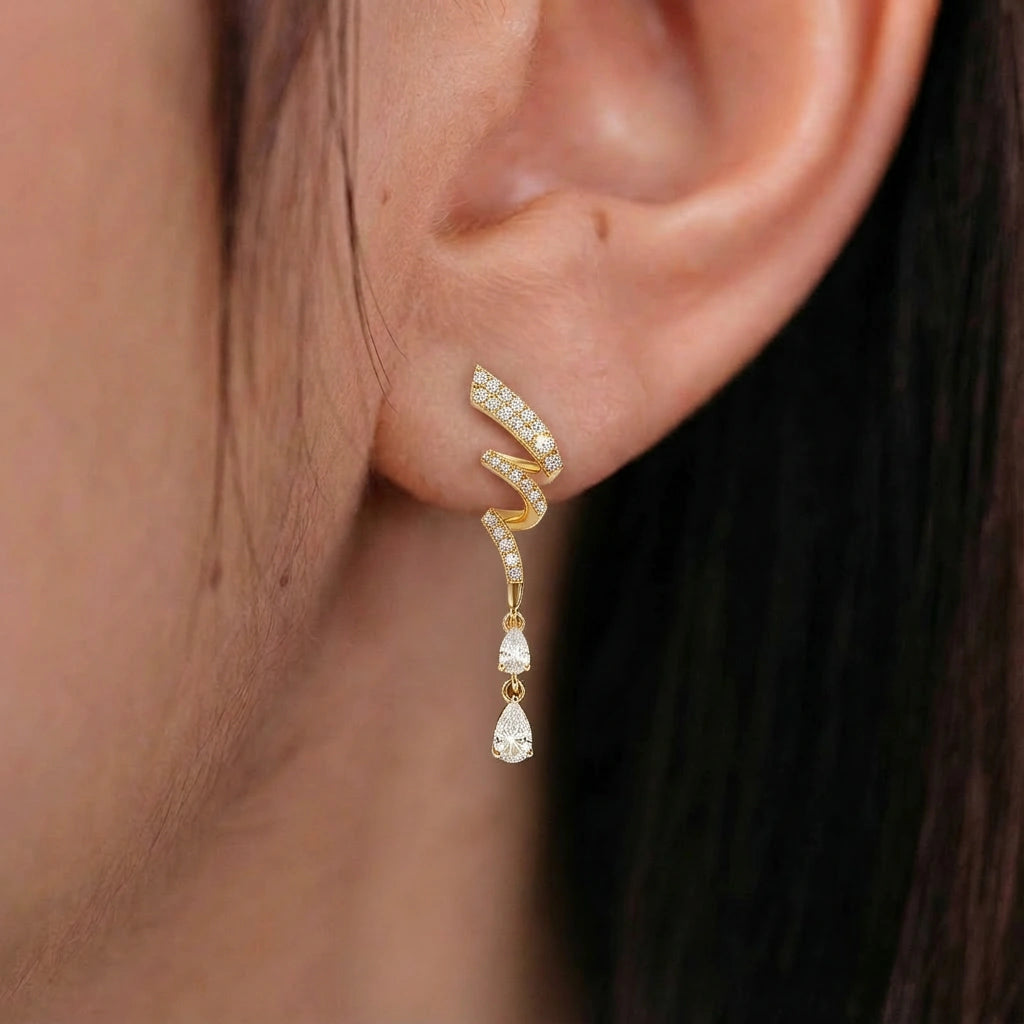 Drop Earrings - Lyric by Elysia , ultra-light pure titanium for all-day comfort, shower-safe and sweat-proof.