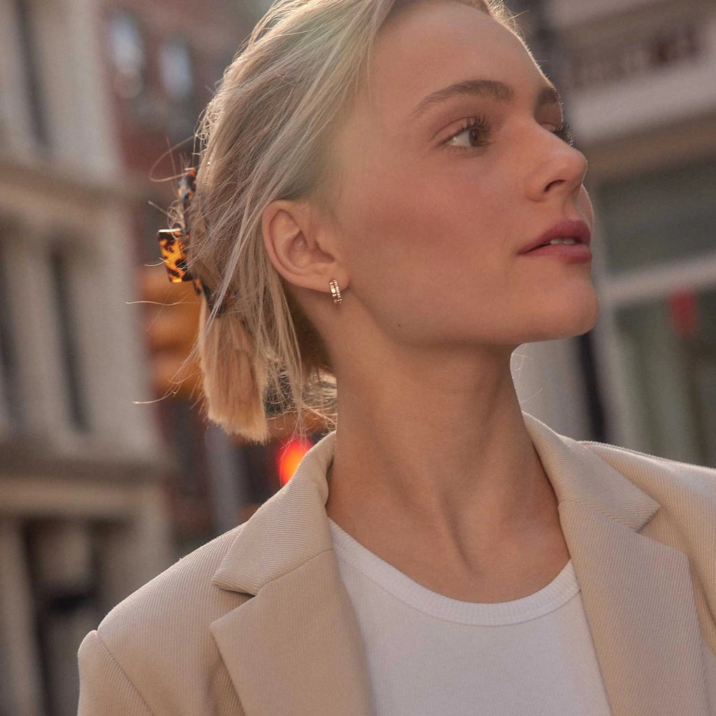 Hoop Earrings - Marigold by Elysia , ultra-light pure titanium for all-day comfort, shower-safe and sweat-proof.