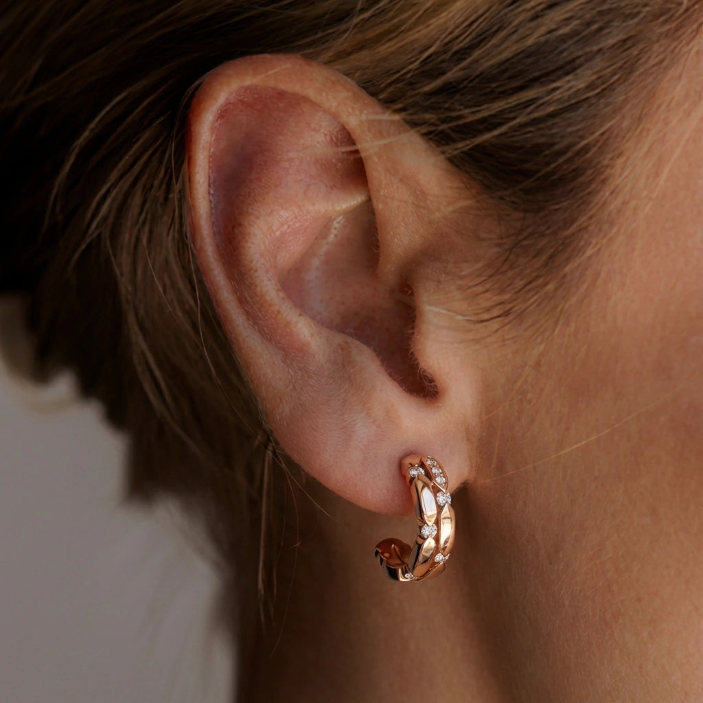 Hoop Earrings - Marigold by Elysia , ultra-light pure titanium for all-day comfort, shower-safe and sweat-proof.