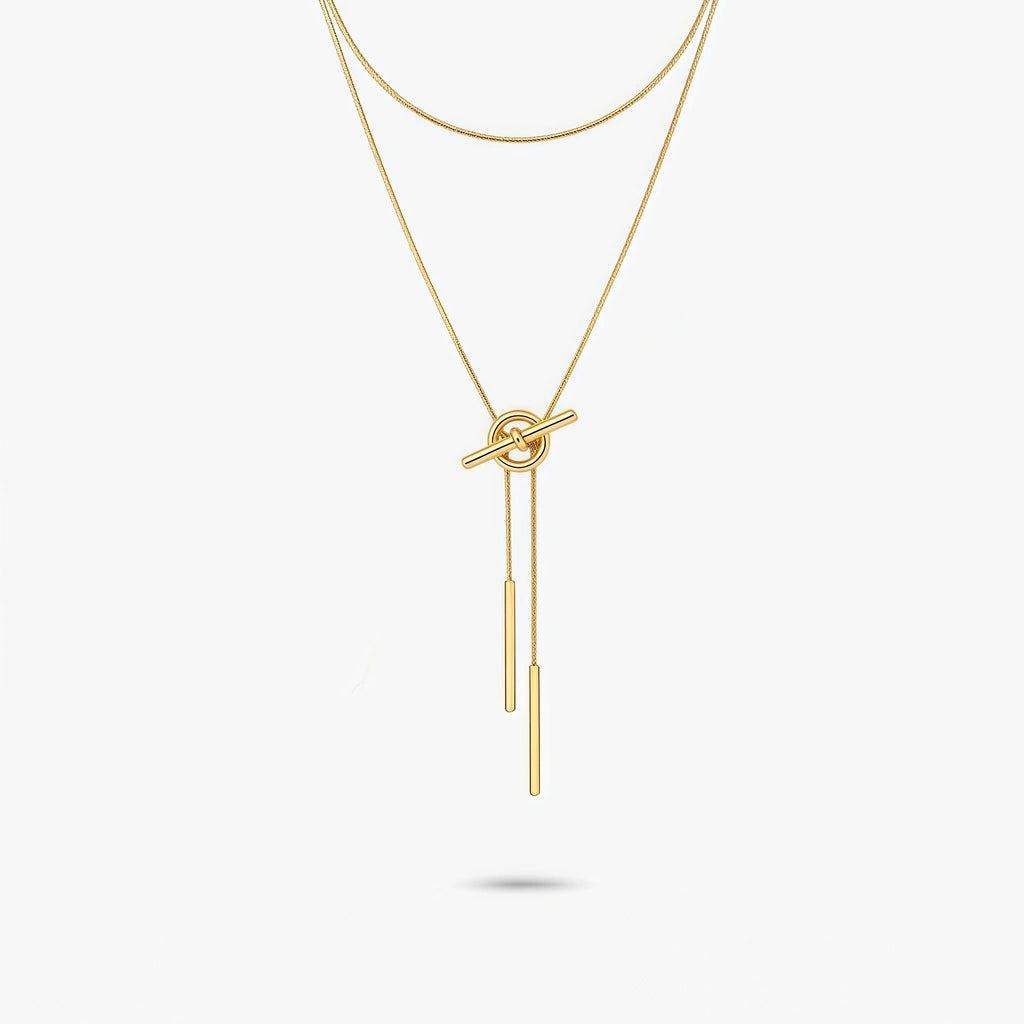 Lariat Necklace - Mirage by Elysia , ultra-light pure titanium for all-day comfort, shower-safe and sweat-proof.