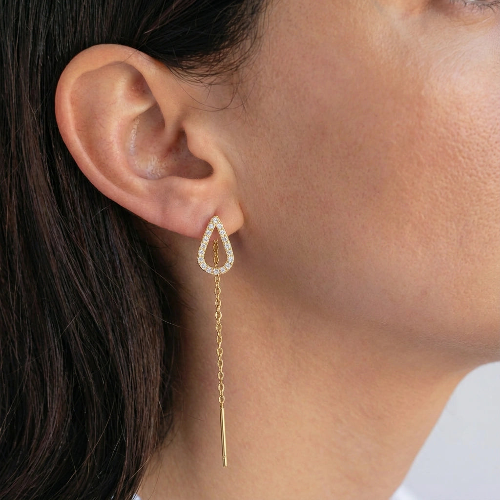 Drop Earrings - Orion by Elysia , ultra-light pure titanium for all-day comfort, shower-safe and sweat-proof.