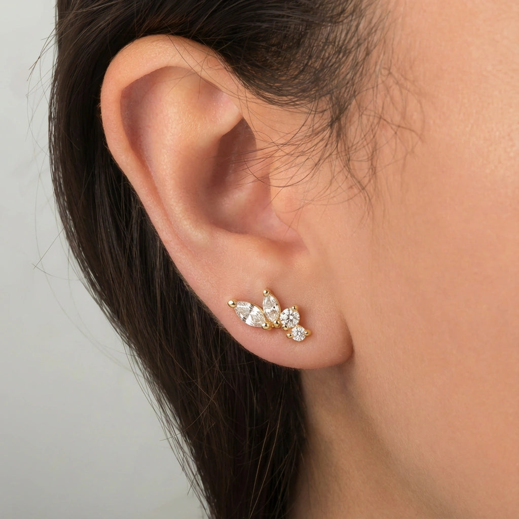Stud Earrings - Radiant by Elysia , ultra-light pure titanium for all-day comfort, shower-safe and sweat-proof.