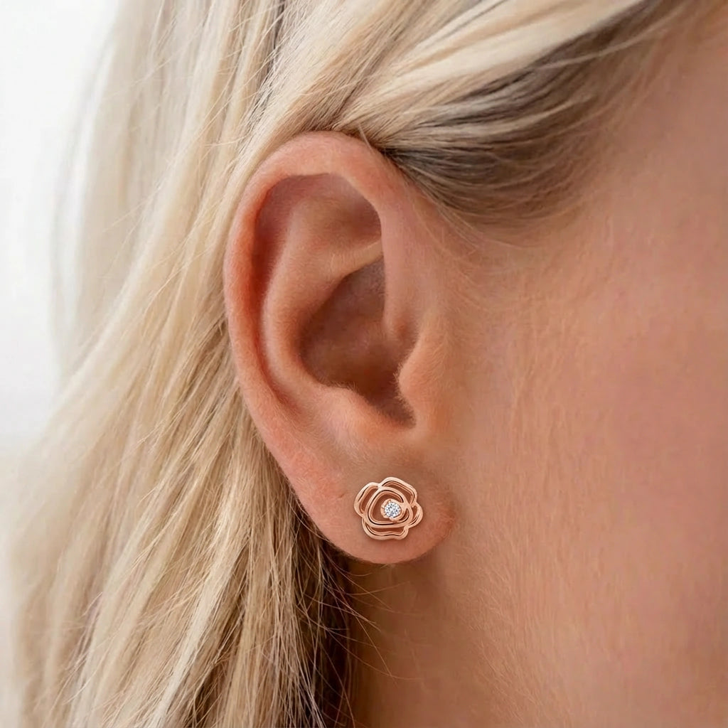 Stud Earrings - Rosewind by Elysia , ultra-light pure titanium for all-day comfort, shower-safe and sweat-proof.