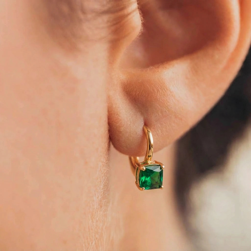Hoop Earrings - Seagreen by Elysia , ultra-light pure titanium for all-day comfort, shower-safe and sweat-proof.