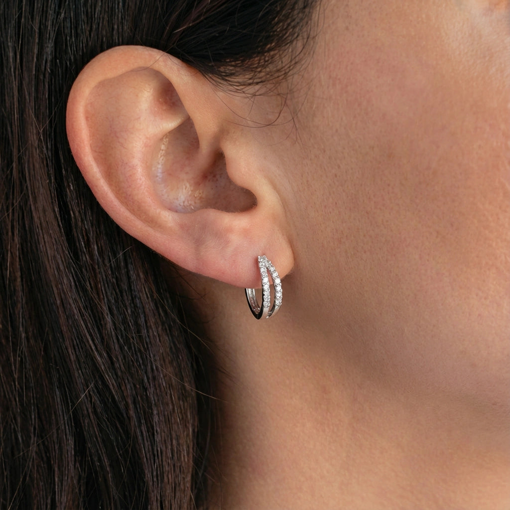 Hoop Earrings - Shimmer by Elysia , ultra-light pure titanium for all-day comfort, shower-safe and sweat-proof.