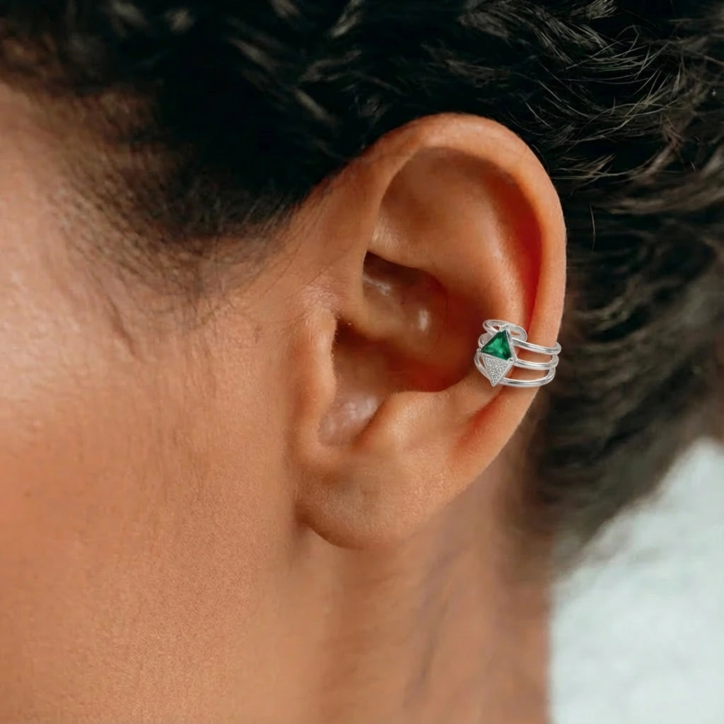 Ear Cuffs - Sierra by Elysia , ultra-light pure titanium for all-day comfort, shower-safe and sweat-proof.