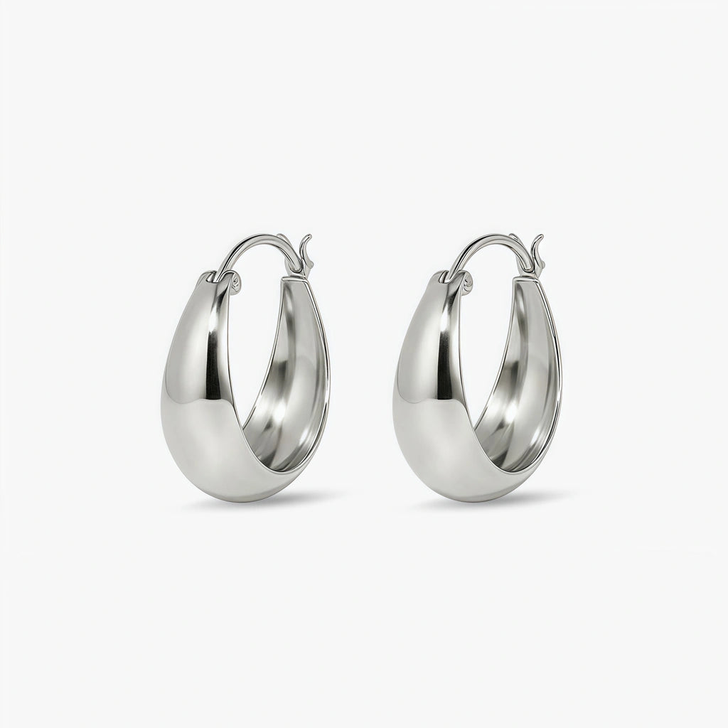 Hoop Earrings - Silverdew by Elysia , ultra-light pure titanium for all-day comfort, shower-safe and sweat-proof.