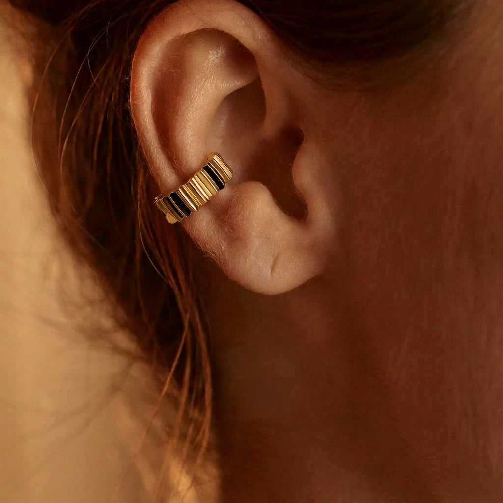 Ear Cuffs - Solstice by Elysia , ultra-light pure titanium for all-day comfort, shower-safe and sweat-proof.