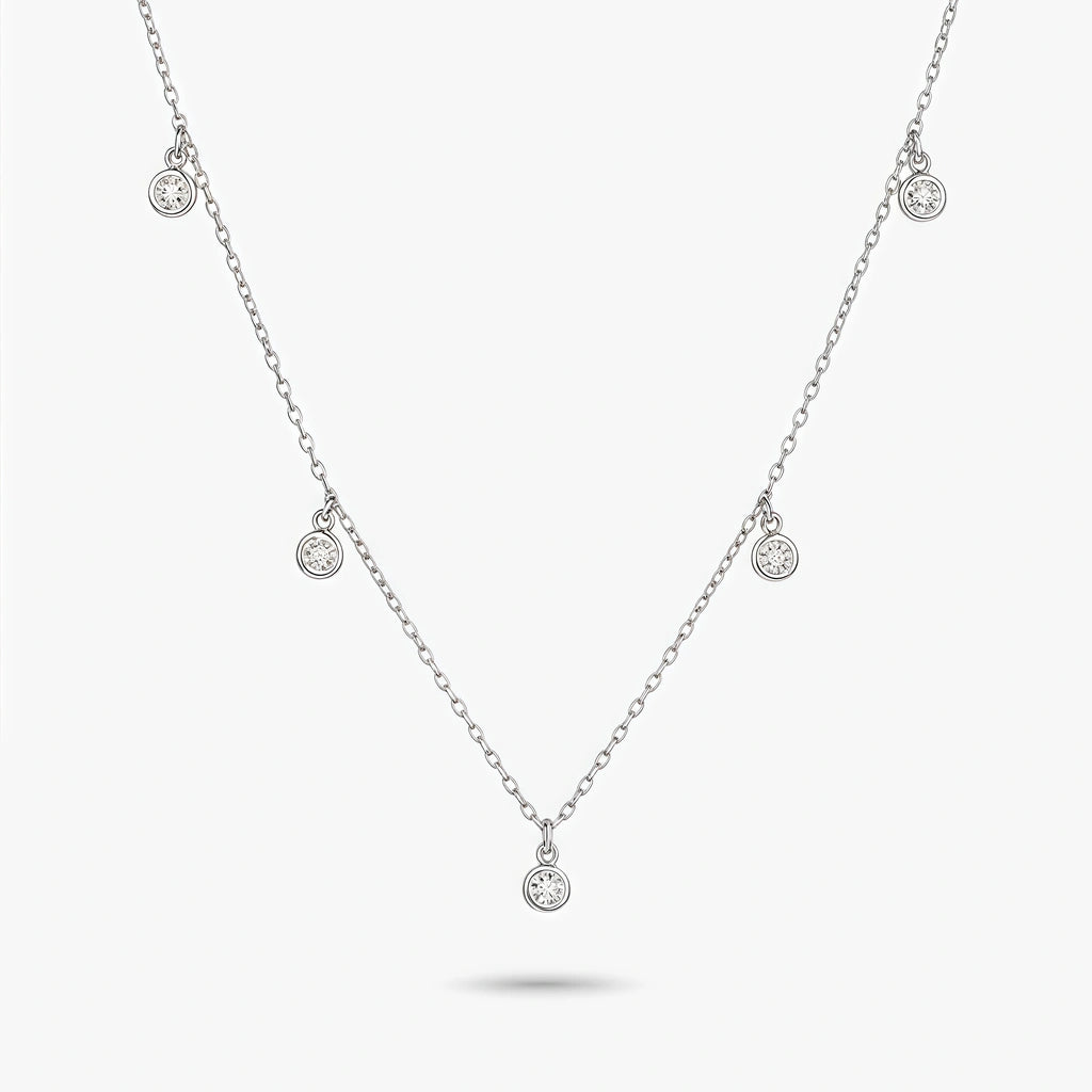 Station Necklace - Starlit by Elysia , ultra-light pure titanium for all-day comfort, shower-safe and sweat-proof.
