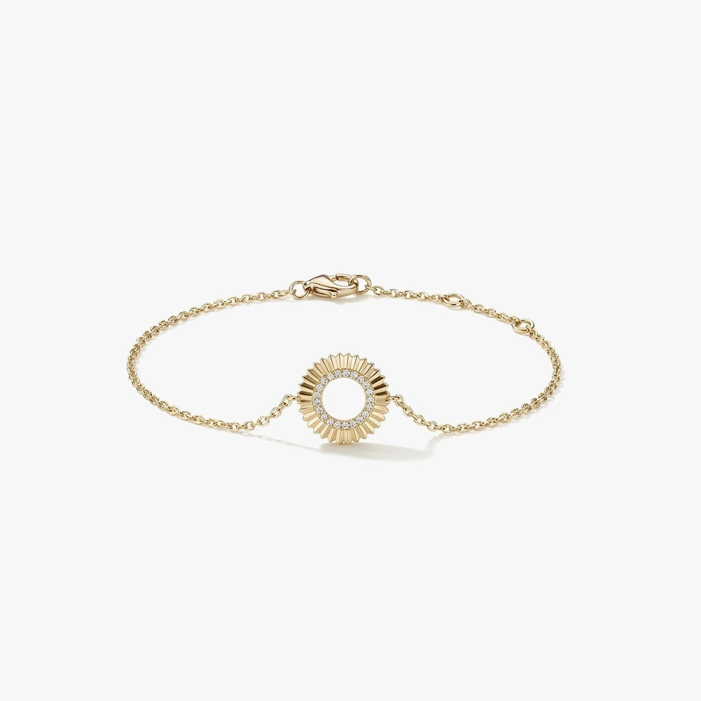 Chain Bracelet - Sunburst by Elysia , ultra-light pure titanium for all-day comfort, shower-safe and sweat-proof.