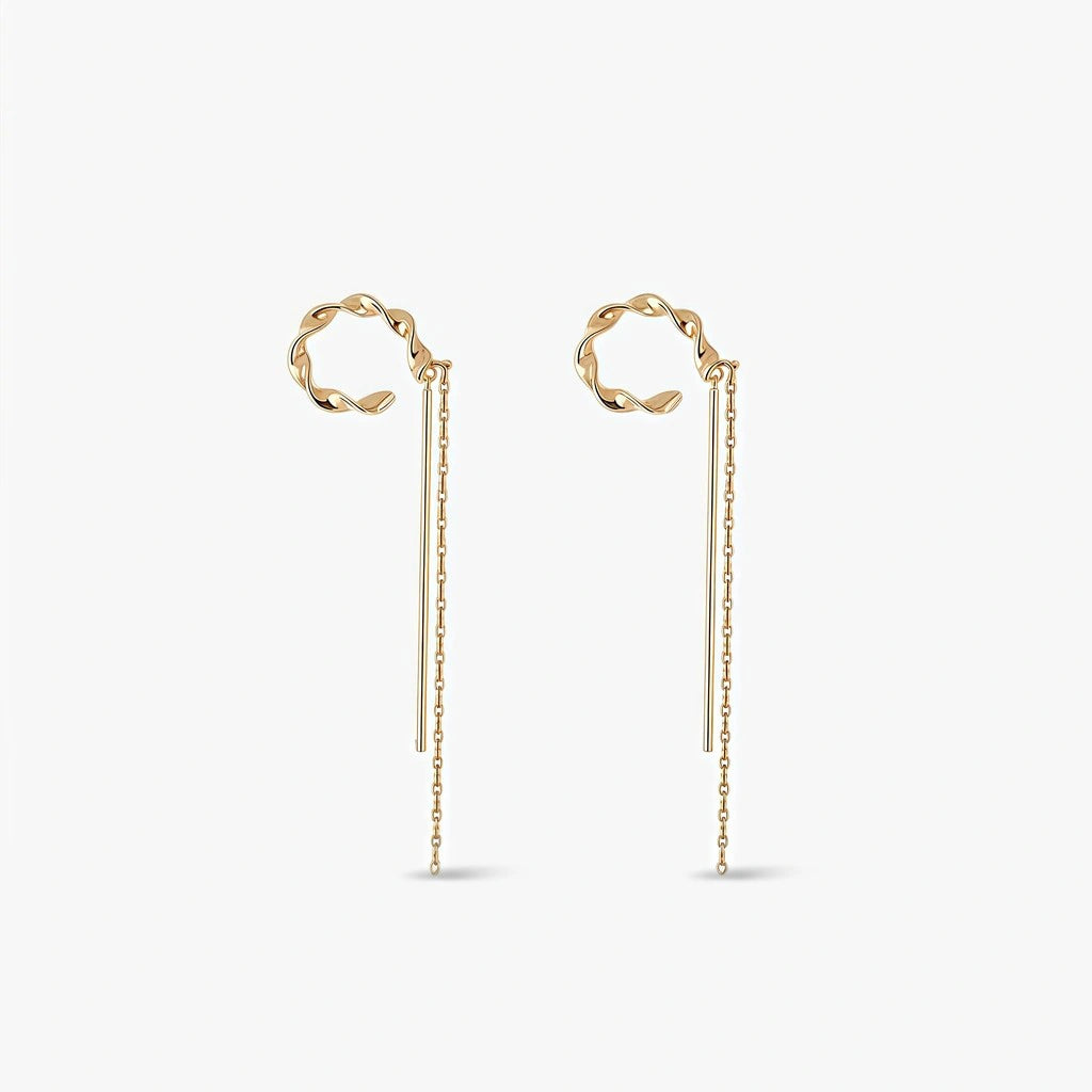 Drop Earrings - Twine by Elysia , ultra-light pure titanium for all-day comfort, shower-safe and sweat-proof.